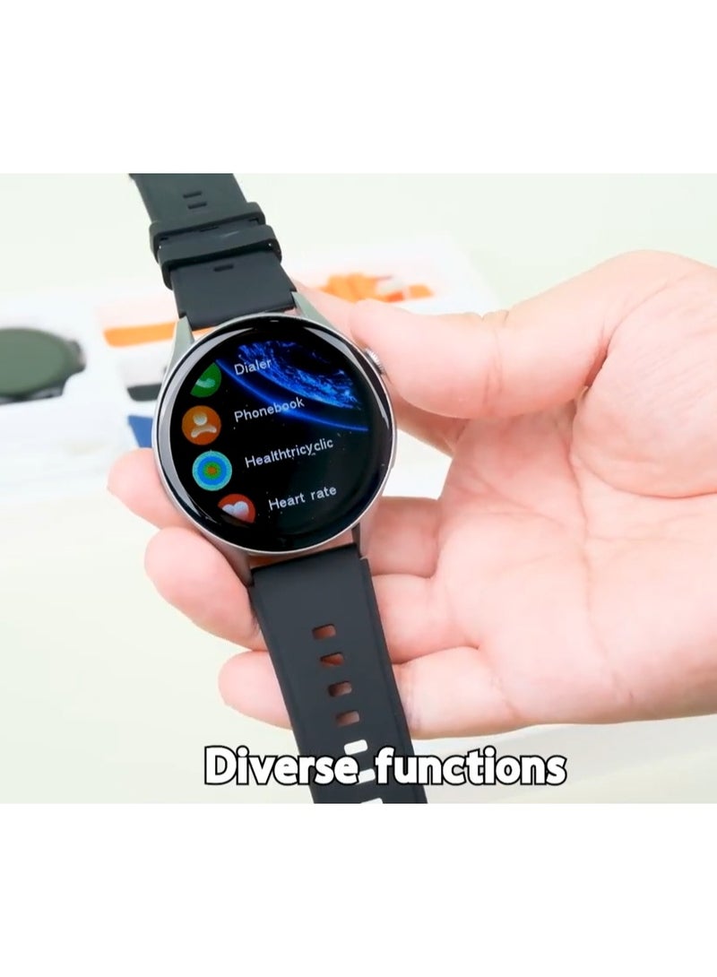 Modio SM07 Smartwatch with 1.5 Inch Full Touch Display SIM Card Slot 8MP Camera 3 Pair Straps and Charging Cable Designed for Ladies and Gents Black - Image 4