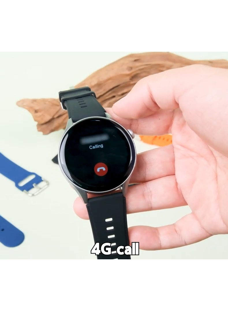 Modio SM07 Smartwatch with 1.5 Inch Full Touch Display SIM Card Slot 8MP Camera 3 Pair Straps and Charging Cable Designed for Ladies and Gents Black - Image 5