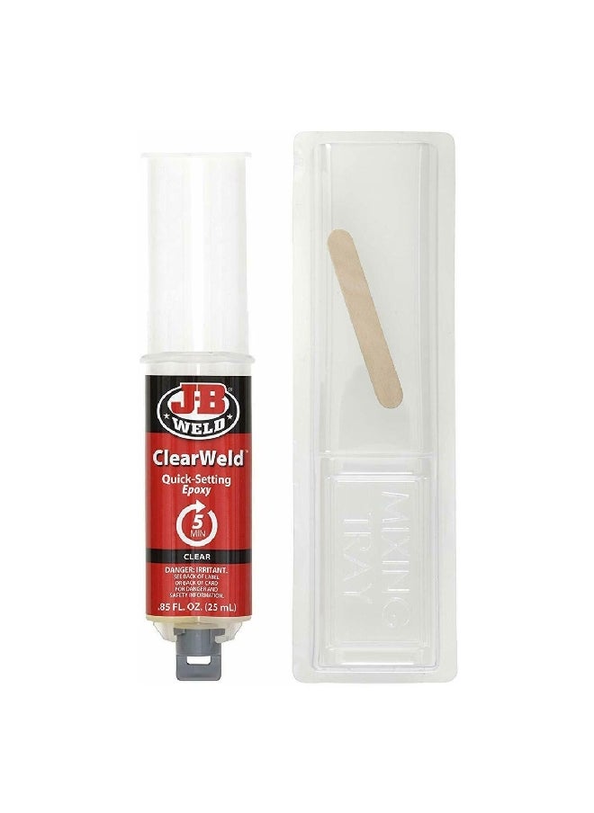 JB WELD - 4400-PSI High Strength ClearWeld Quick-Setting Multipurpose Epoxy Clear 25 ml 50112 - Image 1
