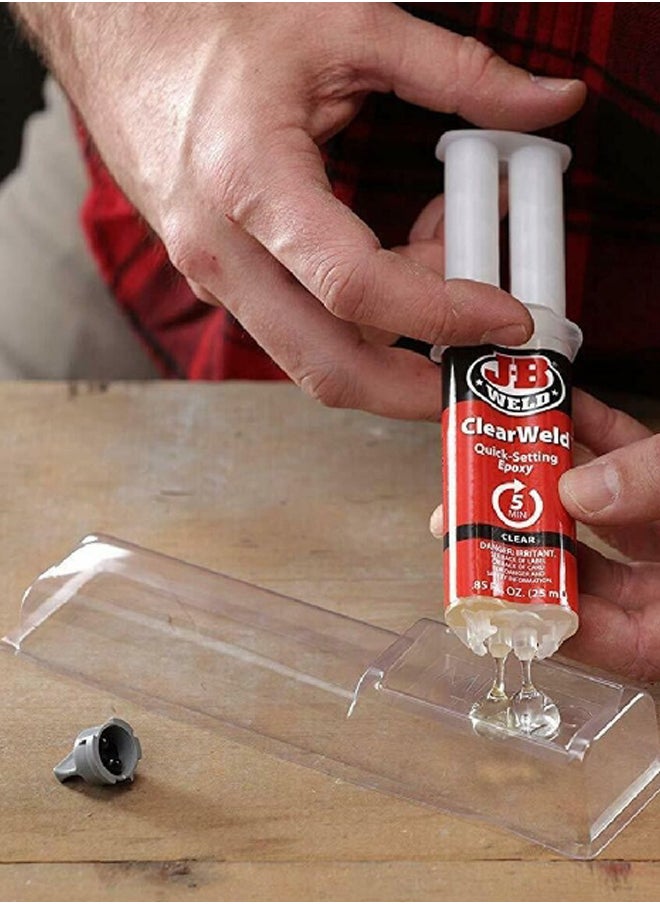 JB WELD - 4400-PSI High Strength ClearWeld Quick-Setting Multipurpose Epoxy Clear 25 ml 50112 - Image 1
