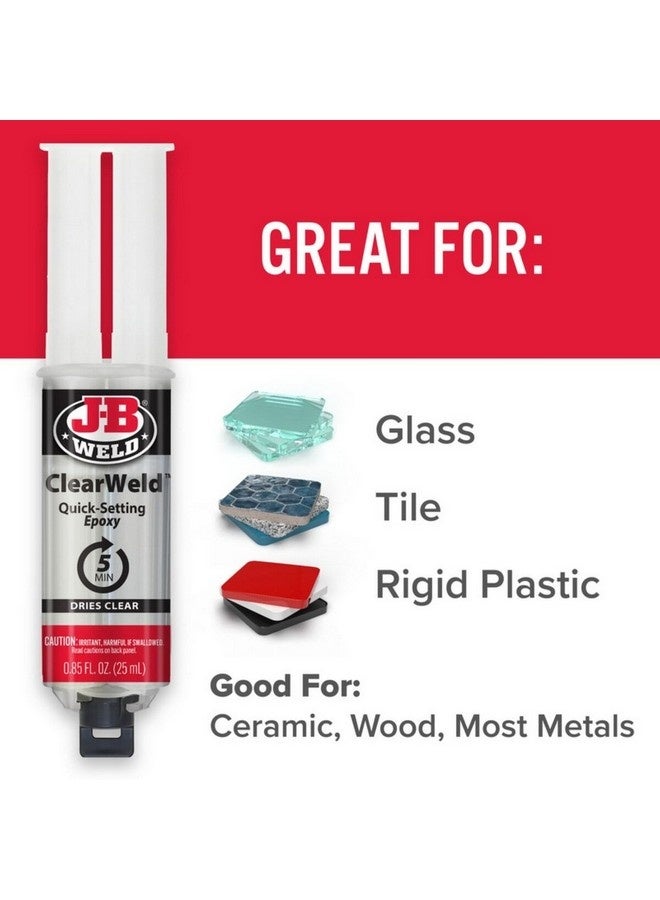 J-B WELD ClearWeld High Strength Quick-Setting Multipurpose Epoxy Syringe Clear 25ml 50112 - Image 5
