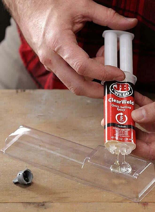 J-B WELD ClearWeld High Strength Quick-Setting Multipurpose Epoxy Syringe Clear 25ml 50112 - Image 4
