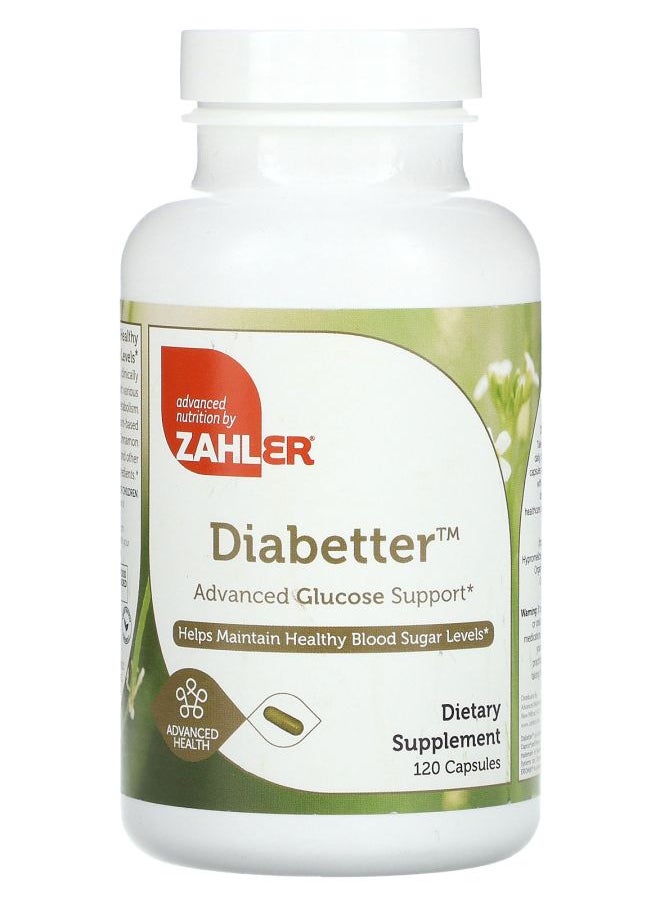 Zahler Diabetter Advanced Glucose Support 120 Capsules 