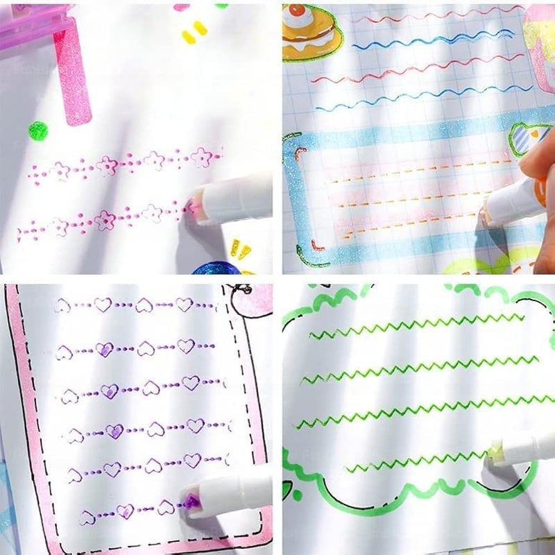 FunBlast Linear Color Pen Highlighter Pen Set Line Markers Colors For Adults&Kids|Roller Line Marker School Stationery Kit|Roller Line Markers For Drawing|Journaling|Scrapbooking|Assorted - Image 5