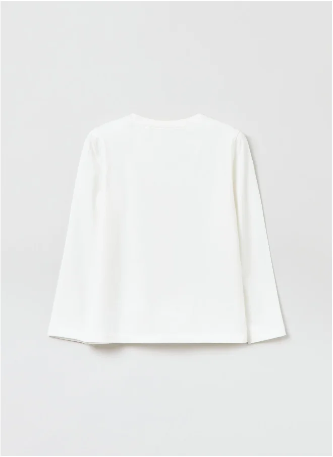 او في اس Ovs Girls Heart Therapy Print Long Sleeve T-Shirt
