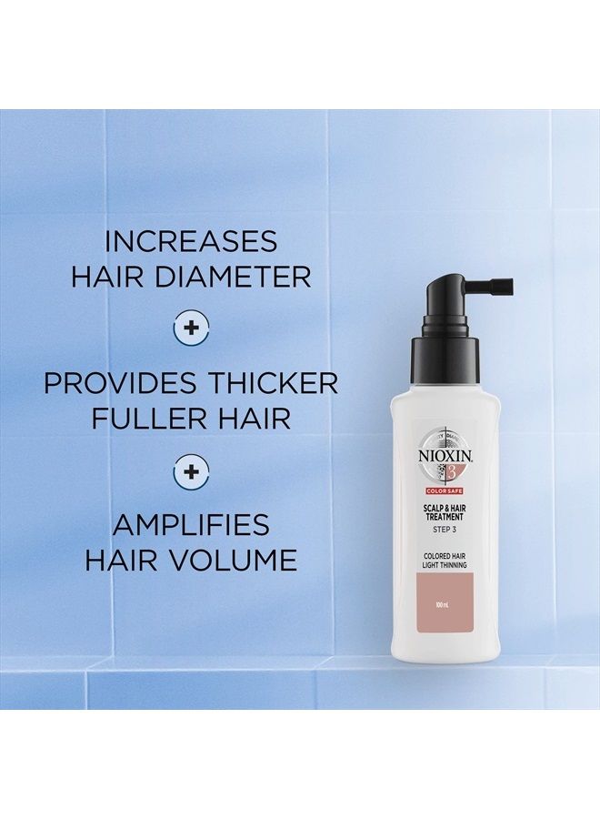 Nioxin System 3 Scalp & Hair Leave-In Treatment, Restore Hair Fullness, Prevent & Relieve Dry Scalp Symptoms, For Color Treated Hair with Light Thinning, 3.4 oz - Image 3