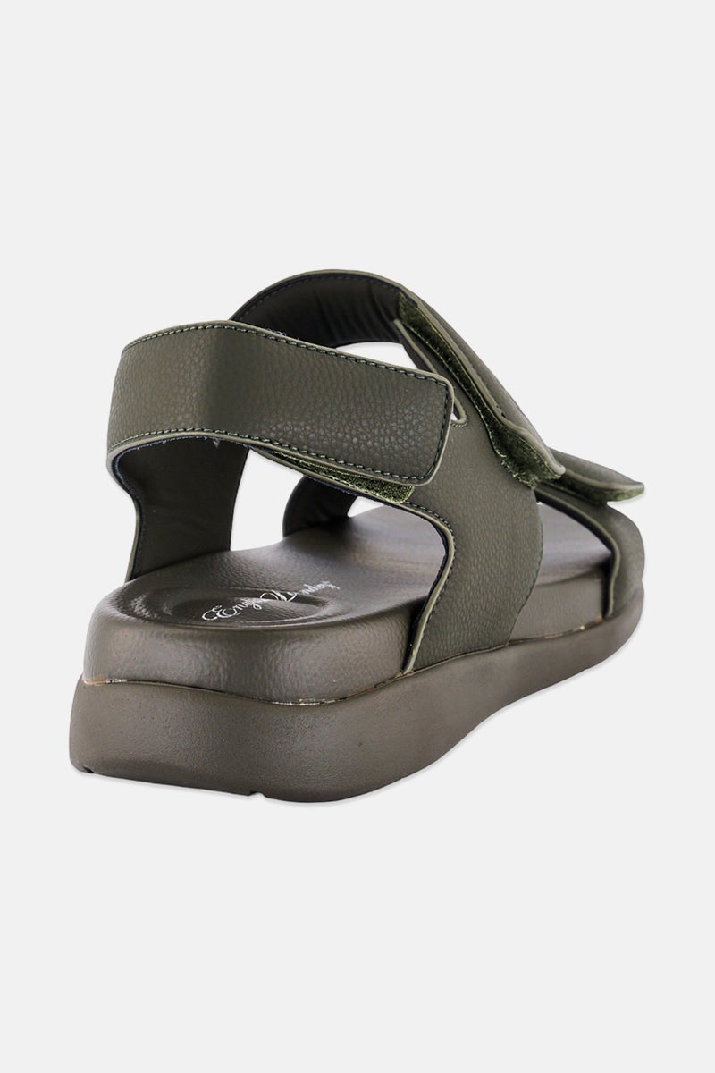 English Laundry Men Velcro Closure Sandals, Olive - Image 2