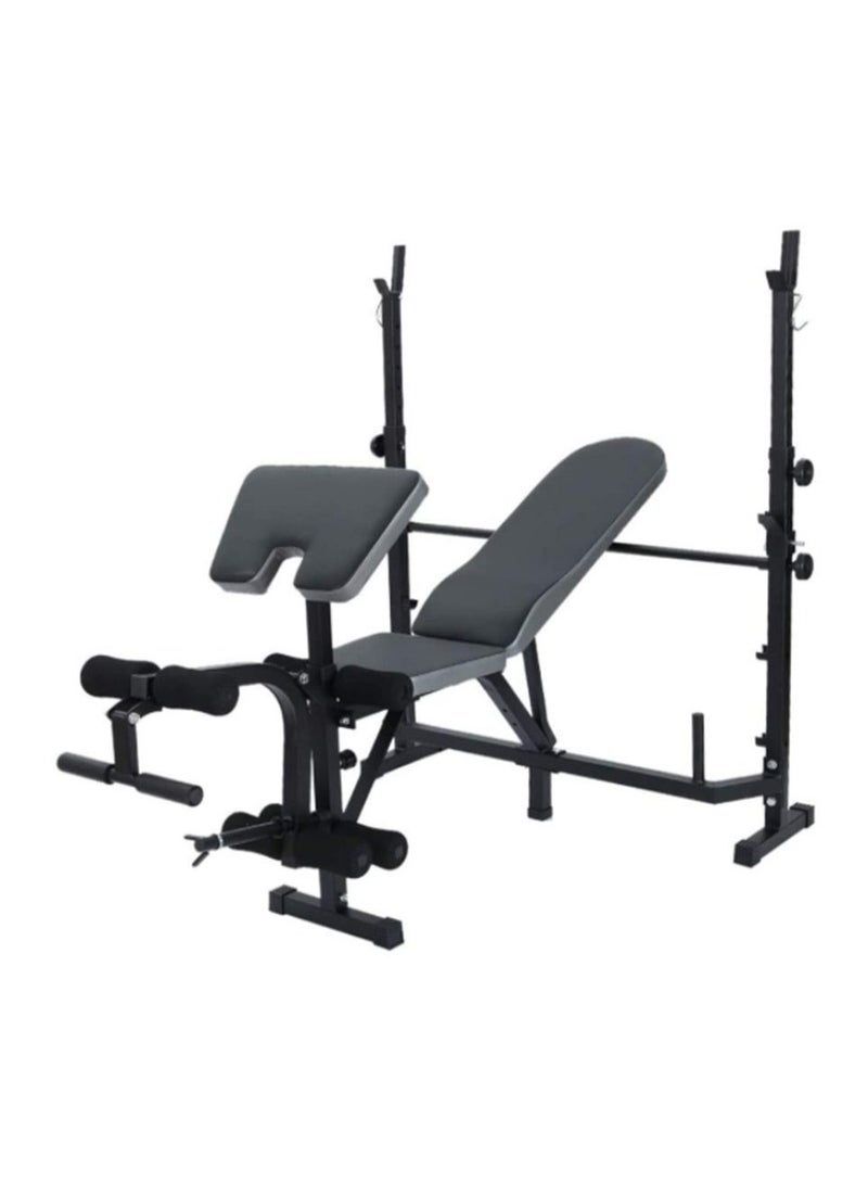 Heavy Duty Multifunction Adjustable Weightlifting Bench with Preacher Curl Leg Developer Crunch Handle for Home Gym Fitness - Image 1