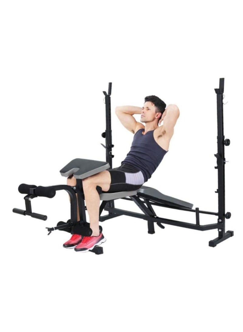 Heavy Duty Multifunction Adjustable Weightlifting Bench with Preacher Curl Leg Developer Crunch Handle for Home Gym Fitness - Image 3