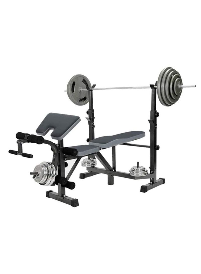 Heavy Duty Multifunction Adjustable Weightlifting Bench with Preacher Curl Leg Developer Crunch Handle for Home Gym Fitness - Image 2