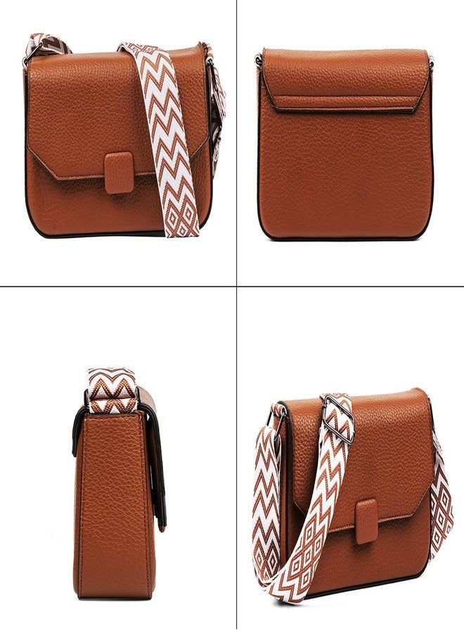 INOVERA (LABEL) Ladies Travel Crossbody Sling Bag for Womens and Girls - Stylish Faux Leather Shoulder Bags Purse with Adjustable Strap (Brown) - Image 4