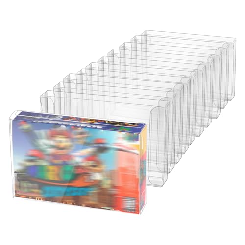 Mcbazel حافظة كارتريدج بلاستيكية شفافة 10 عبوات من مكبازيل لجهاز SNES - غلاف تخزين واقي لألعاب SNES، غلاف صلب قديم مع غطاء عرض مضاد للغبار - Image 1