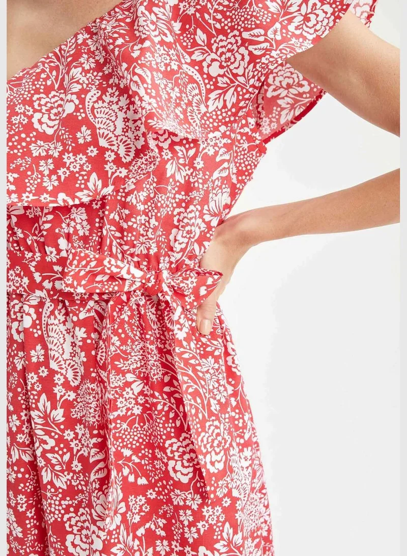 DeFacto Floral One-Shoulder Dress
