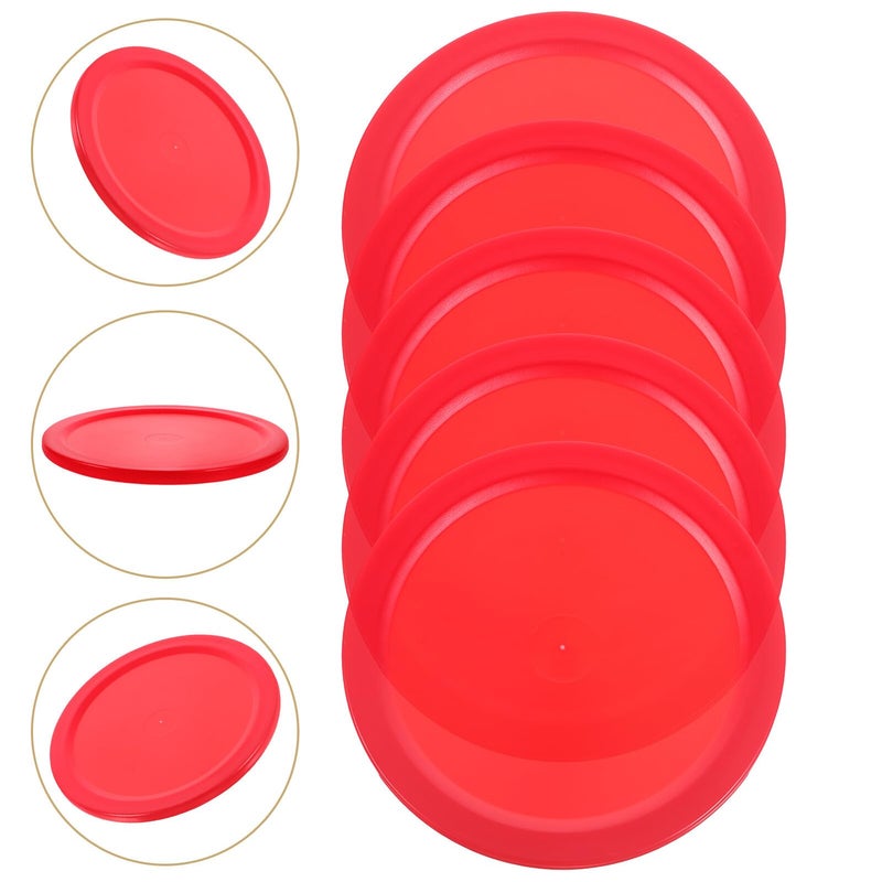 Red Air Hockey Pucks 5Pcs Plastic Replacement Pucks for Table Hockey Game Room - Image 5