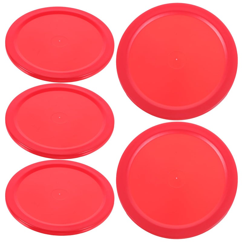 Red Air Hockey Pucks 5Pcs Plastic Replacement Pucks for Table Hockey Game Room - Image 2