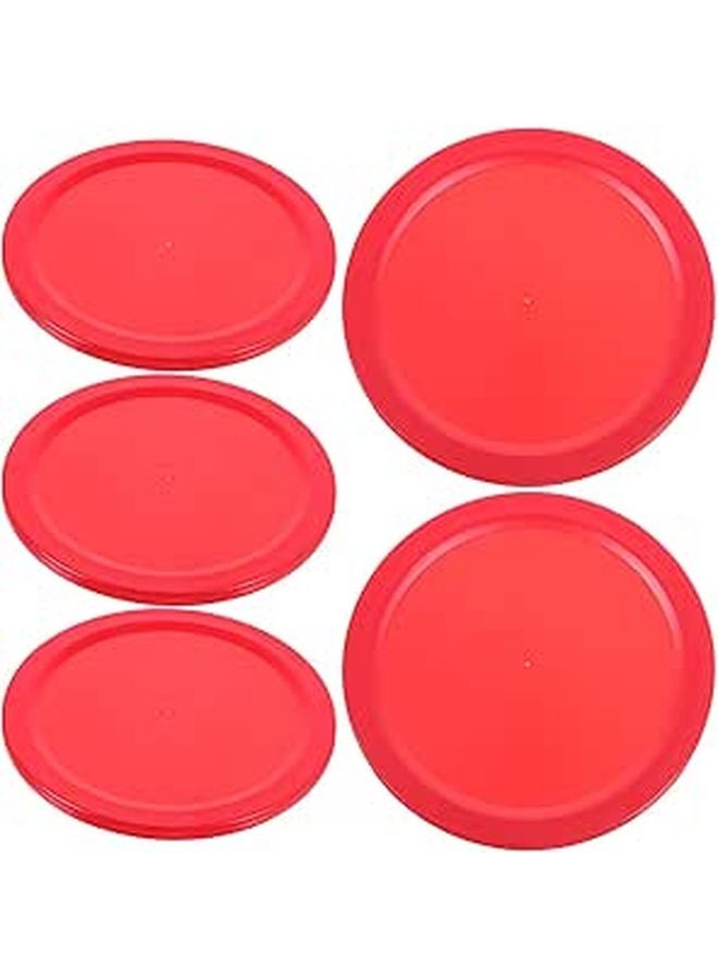 Red Air Hockey Pucks 5Pcs Plastic Replacement Pucks for Table Hockey Game Room - Image 1