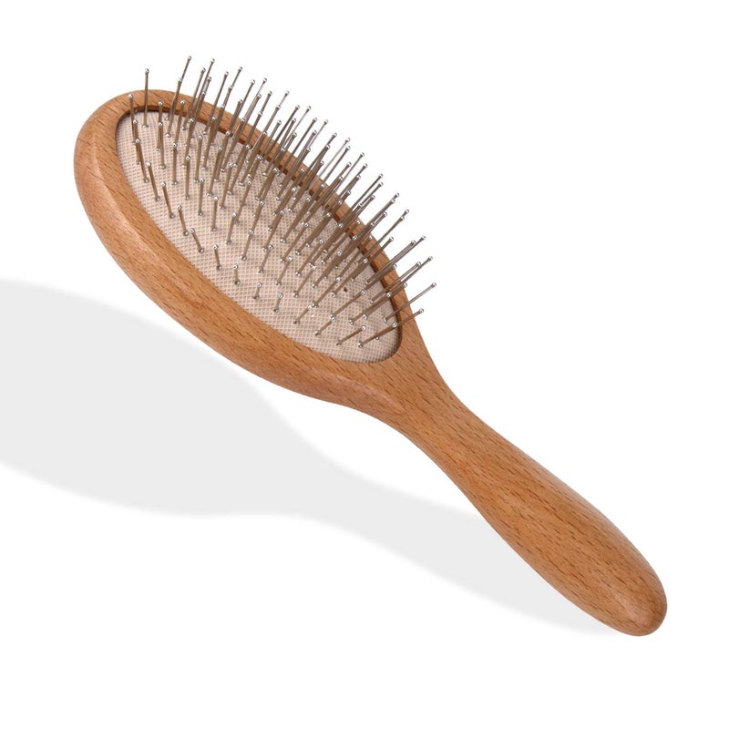 فرشاة شعر وودن ويكولا مع شعيرات معدنية تحفز فروة الرأس لنمو الشعر هدية للأمهات والآباء والأصدقاء لجميع أنواع الشعر