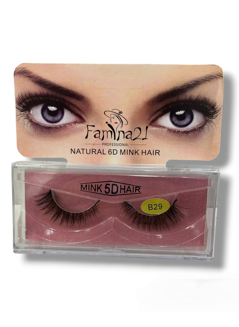 FAMINA21 Famina21 Natural 6D/5D Mink Hair Eyelashes - Set of 30 Models (B29) 