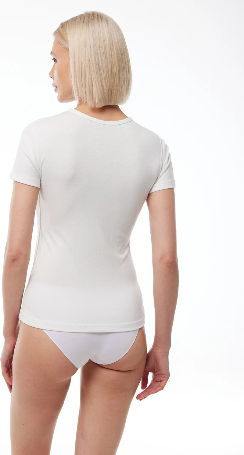 Malabadi Women's Thermal Underwear V Neck Short Sleeve Top 707
