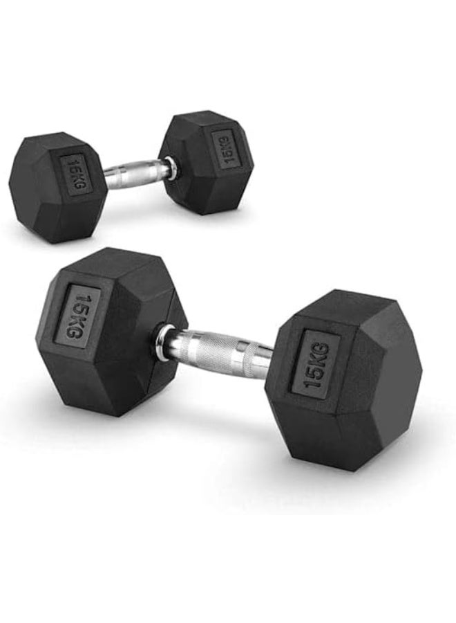 Hex Dumbbells 15 kg - Set of 2 - Image 1