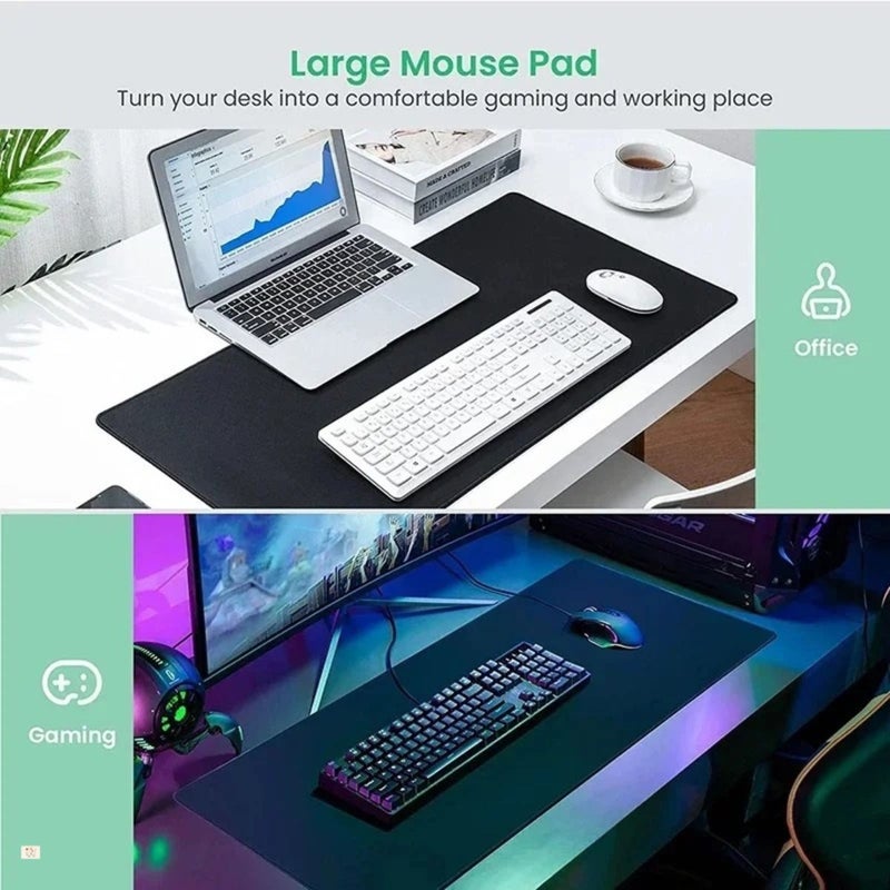 1 حصيرة ماوس كبيرة مقاس 1 قطعة تصميم 1، غير قابلة للانزلاق، حصيرة مكتب كبير الحجم 11.81 × 23.62 بوصة، تصميم سحاب بنفسجي وردي ونجمة وهلال، قاعدة مطاط طبيعي للاستخدام المكتبي والألعاب والمنزل - Image 5