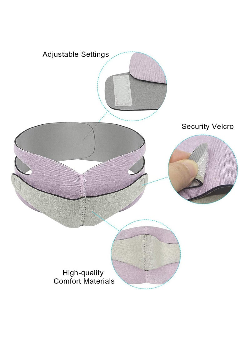 إسكدنيا Face Slimming Strap for Double Chin Reduction, V-Line Cheek Lift Band, Pain-Free Face Shaper for Anti-Aging and Wrinkle Reduction, Snoring Relief (Pink) - Image 4