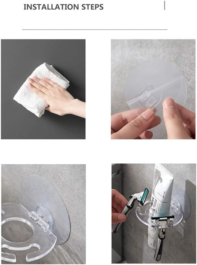 LOZOX Wall Mounted Toothbrush Holder | Self-Adhesive Transparent Bathroom Organizer for Toothpaste, Brushes & Razors - Holds 4 Toothbrushes | No Drilling, Waterproof & Space Saving (1) - Image 5