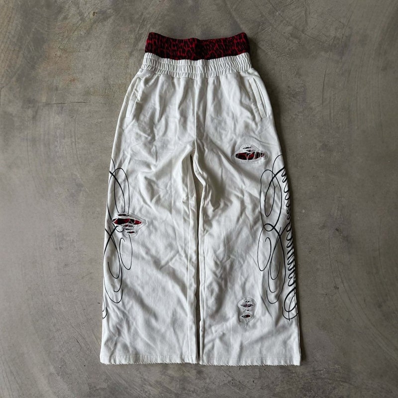 Men's Retro Y2K Loose Fit Sweatpants With Letter Print - Image 4