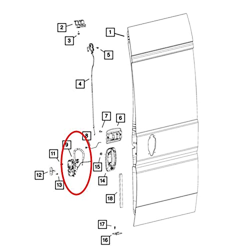 APPERFiT Rear Cargo Door Latch Lock Actuator with Cable for Back Cargo Door 68226175AB Compatible with RAM ProMaster Cargo Van 1500 2500 3500 2014 2015 2016 2017 2018 Door Parts - Image 4