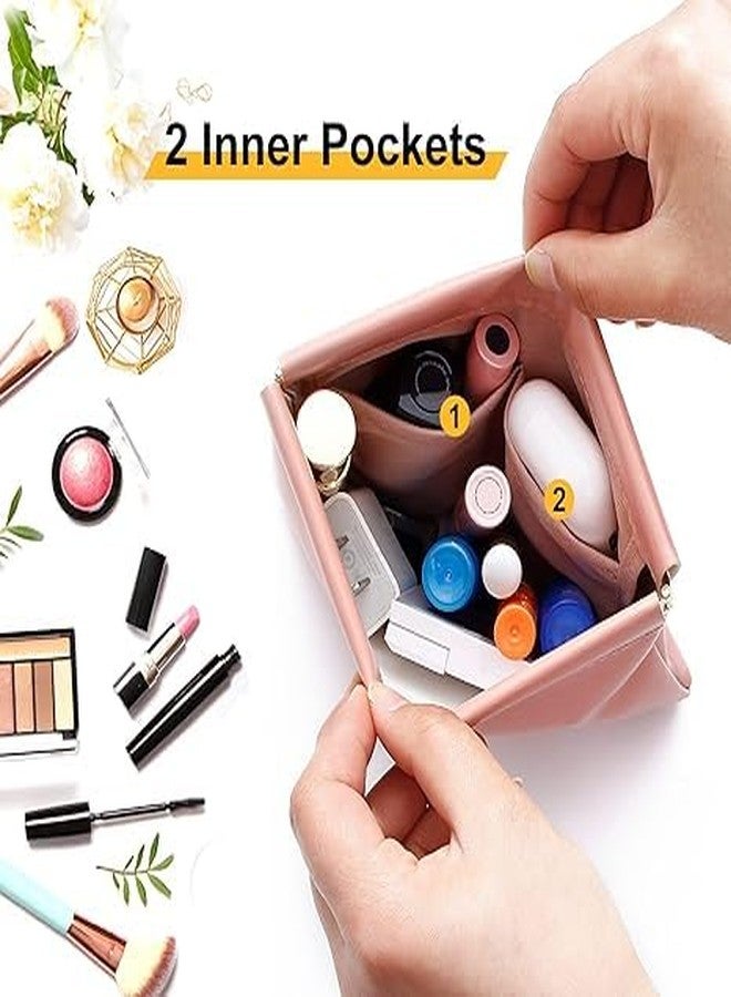 DREHOTRY Makeup Pouch for Women | Waterproof Makeup Bag for Purse, Coin Pouch, and Travel Organizer Case (Pack of 2, Pink) - Image 3