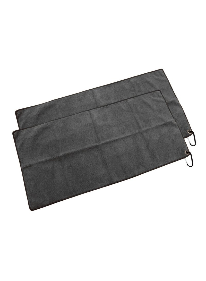 Liying Barista Cleaning Towel with Hook Set Pack of 2pcs, 30 * 60cm Mirco Fiber Cloth for Cleaning Espresso Coffee Machine Steam Wand and Coffee Bar Counter (Grey) - Image 1