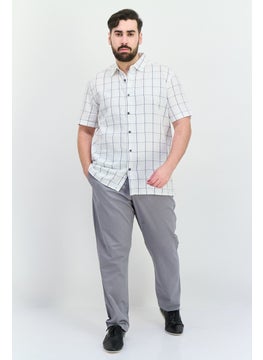 French Connection Men Regular Fit Checkered Short Sleeves Casual Shirt, Off White  - Image 4