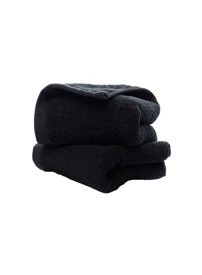 JININQ Premium Black Hand Towels 100% Cotton 700 GSM 14 x 29 inches (2-Pack) - Image 1
