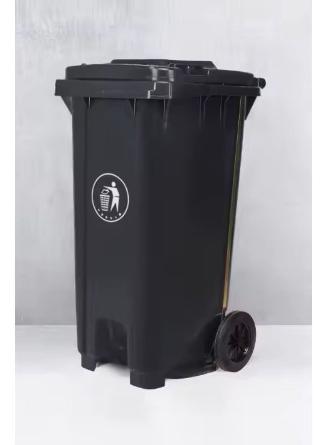 مجال العربية سلة مهملات دعسة ( 240 لتر ) لون اسود بكفرات - Image 3