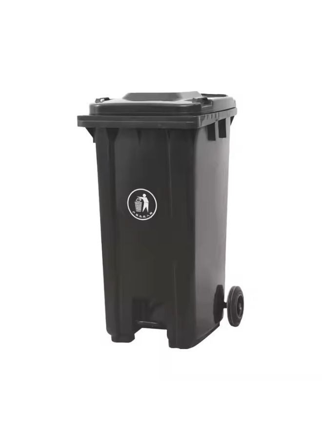 مجال العربية سلة مهملات دعسة ( 240 لتر ) لون اسود بكفرات - Image 5