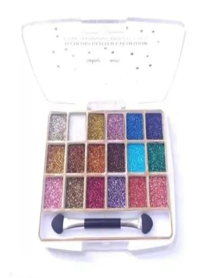 Trendy Styler 18-Color Professional Glitter Eyeshadow Palette, Highly Pigmented Shimmer Makeup Kit, Long-Lasting Sparkle for Festival, Party, Cosplay, and Glam Eye Looks - Image 1