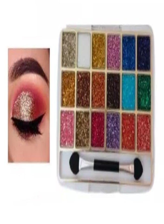 Trendy Styler 18-Color Professional Glitter Eyeshadow Palette, Highly Pigmented Shimmer Makeup Kit, Long-Lasting Sparkle for Festival, Party, Cosplay, and Glam Eye Looks - Image 4
