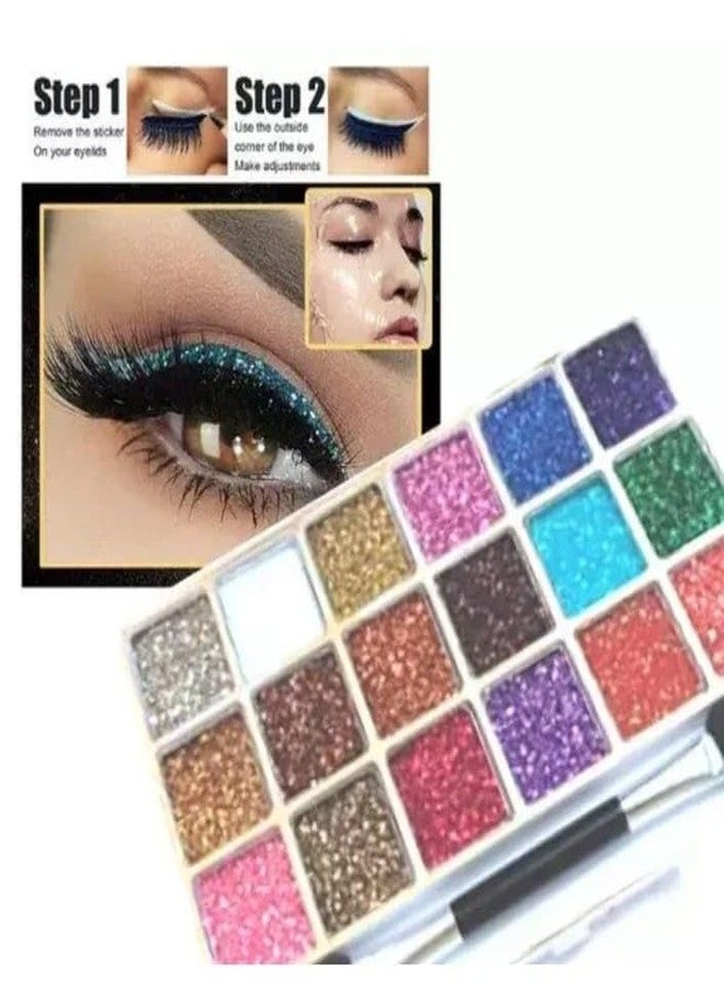 Trendy Styler 18-Color Professional Glitter Eyeshadow Palette, Highly Pigmented Shimmer Makeup Kit, Long-Lasting Sparkle for Festival, Party, Cosplay, and Glam Eye Looks - Image 3