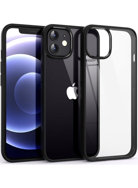 حافظة شفافة مقاومة للصدمات لهاتف آيفون 11 غير صفراء للحماية من السقوط العسكري، خلفية شفافة صلبة بأربعة زوايا هوائية للحماية من السقوط، غطاء هاتف 6.1 بوصة أسود
