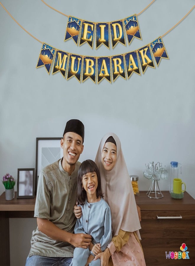 ووبوكس لافتة عيد مبارك باللونين الأزرق والذهبي من ووبوكس، زينة رمضان، زينة عيد مبارك - Image 5