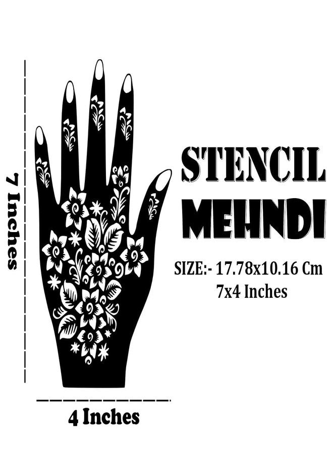 VANVATI Unique Mehndi Stencil Sticker for Creative Henna Art Left & Right Hand Design Set Easy to Apply - Image 3