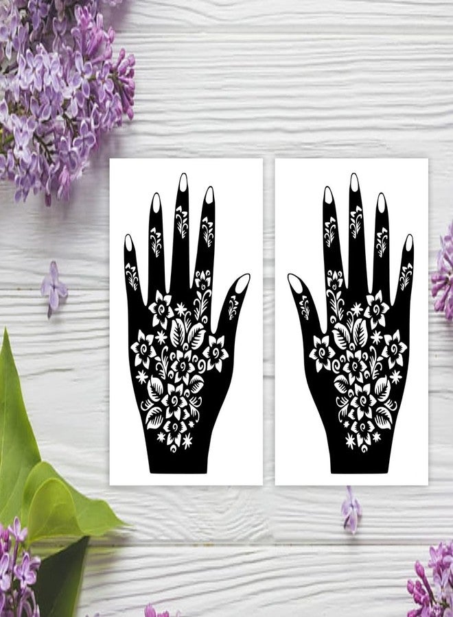 VANVATI Unique Mehndi Stencil Sticker for Creative Henna Art Left & Right Hand Design Set Easy to Apply - Image 2