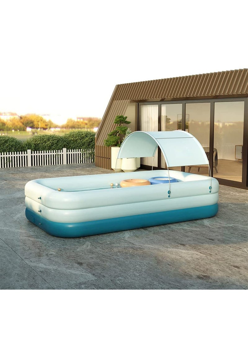 GT-Wheel Inflatable Swimming Pool with Sun Shade Automatic Family Pool for Kids & Adults - Image 1
