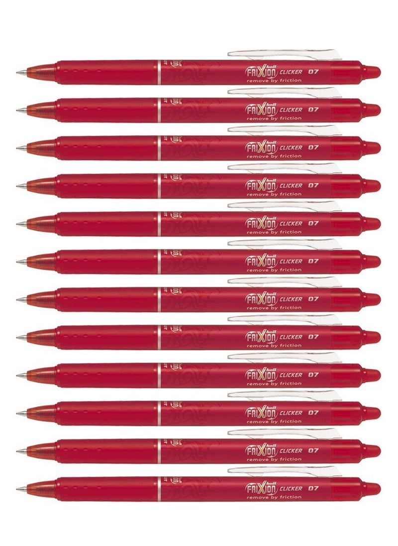 12-Piece Frixion Clicker Erasable Ball Pen 0.7mm Tip Red Ink - pzsku/ZECB7A12732DCAA0E381EZ/45/_/1657648993/4f07c359-ab0a-4fa6-b894-ab2592545567