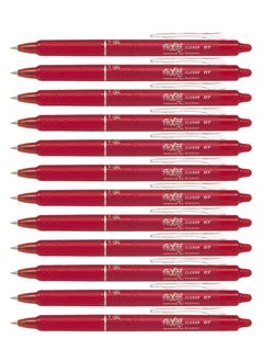 PILOT 12-Piece Frixion Clicker Erasable Ball Pen 0.7mm Tip Red Ink  - Image 1