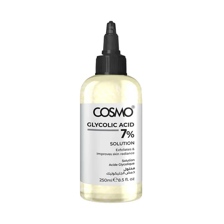 Cosmo Glycolic Acid 7% Face Serum 250ml - Exfoliates & Improve Skin Radiance | Glow & Renew Skin
