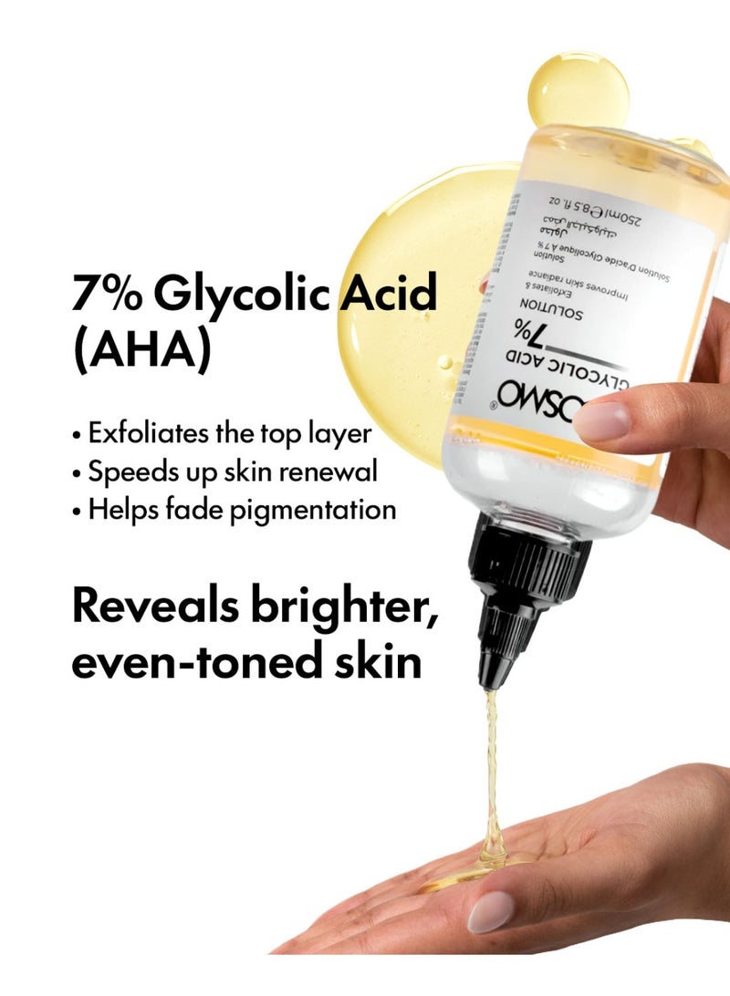 Cosmo Glycolic Acid 7% Face Serum 250ml - Exfoliates & Improve Skin Radiance | Glow & Renew Skin - Image 3