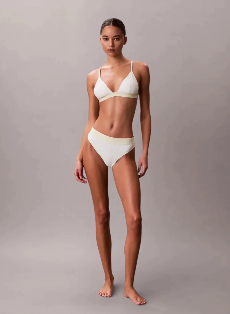Calvin Klein 20186 PENNY STRIPE+WHITE JADE Triangle Bikini Top - CK Icon for Women | Best Price UAE