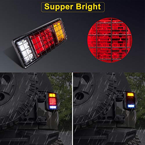 LIMICAR 40 LED Trailer Tail Lights Kit Waterproof, Truck Tail Lights with Reverse Turn Signal Brake Trailer Light Kit, Boat Trailer Lights For UTV UTE RV Camper Pickup (2 Pack) - Image 3
