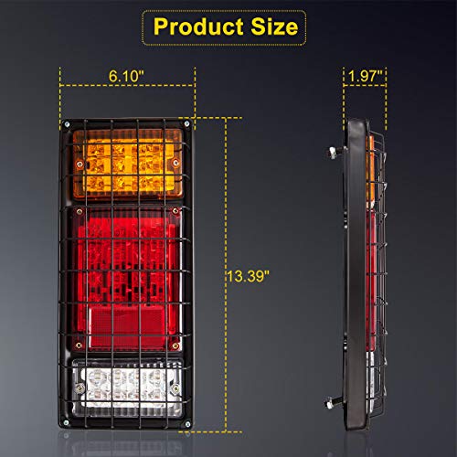 LIMICAR 40 LED Trailer Tail Lights Kit Waterproof, Truck Tail Lights with Reverse Turn Signal Brake Trailer Light Kit, Boat Trailer Lights For UTV UTE RV Camper Pickup (2 Pack) - Image 4